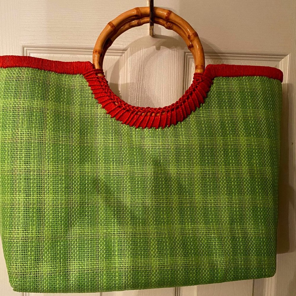 BRIGHTON GREEN STRAW PURSE